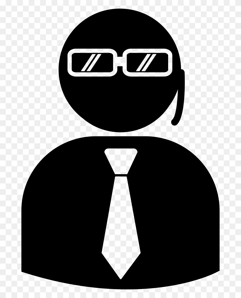 692x980 Security Agent With Earpiece Wearing Suit And Tie Comments Necktie, Accessories, Accessory, Stencil HD PNG Download