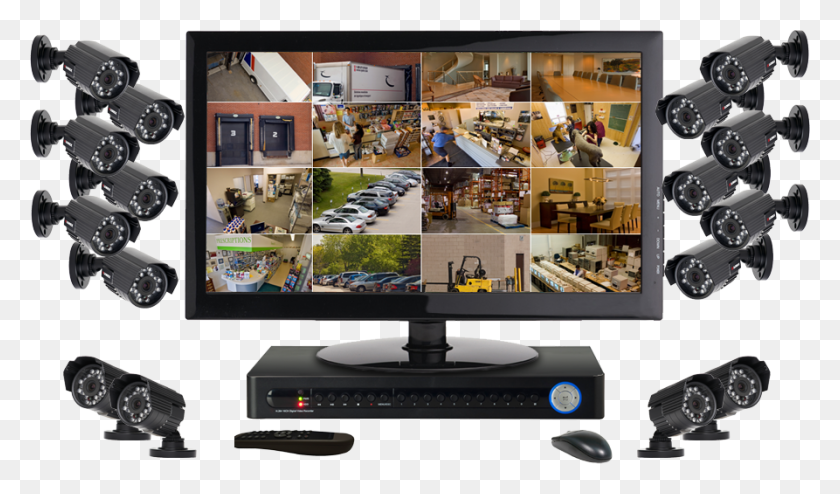 893x497 Security Camera System Surveillance Camera Control System, Electronics, Monitor, Screen HD PNG Download