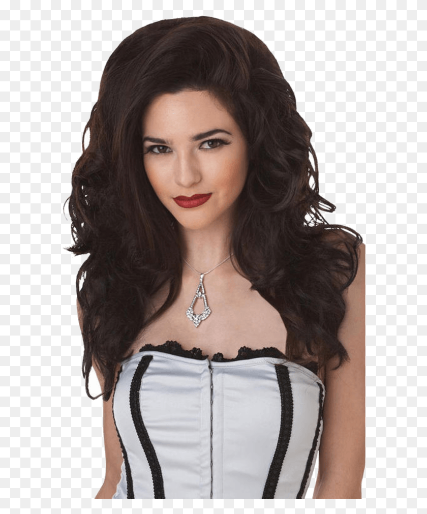 600x951 Seductress Wig Brunette Wig, Person, Human, Pendant HD PNG Download