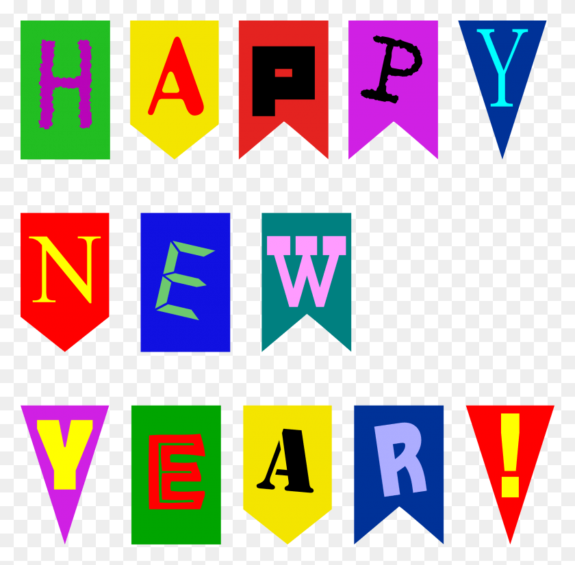 2400x2359 Descargar Png Feliz Año Nuevo 2018 Clipart Blanco Y Negro Feliz Año Nuevo Letra Banner Imprimible, Texto, Alfabeto, Número Hd Png