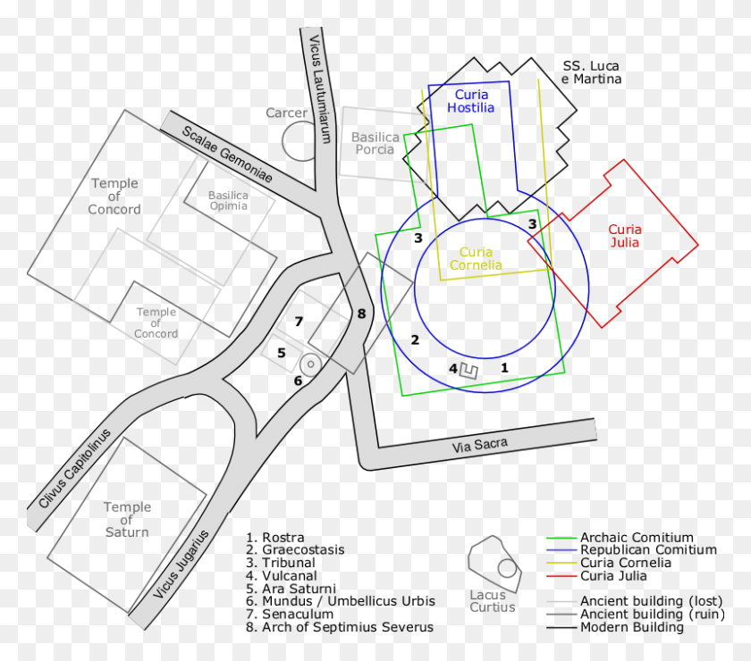 800x698 Vea Este Mapa Para Una Ilustración De Las Ubicaciones Probables Curia Hostilia, Plano, Diagrama, Diagrama Hd Png