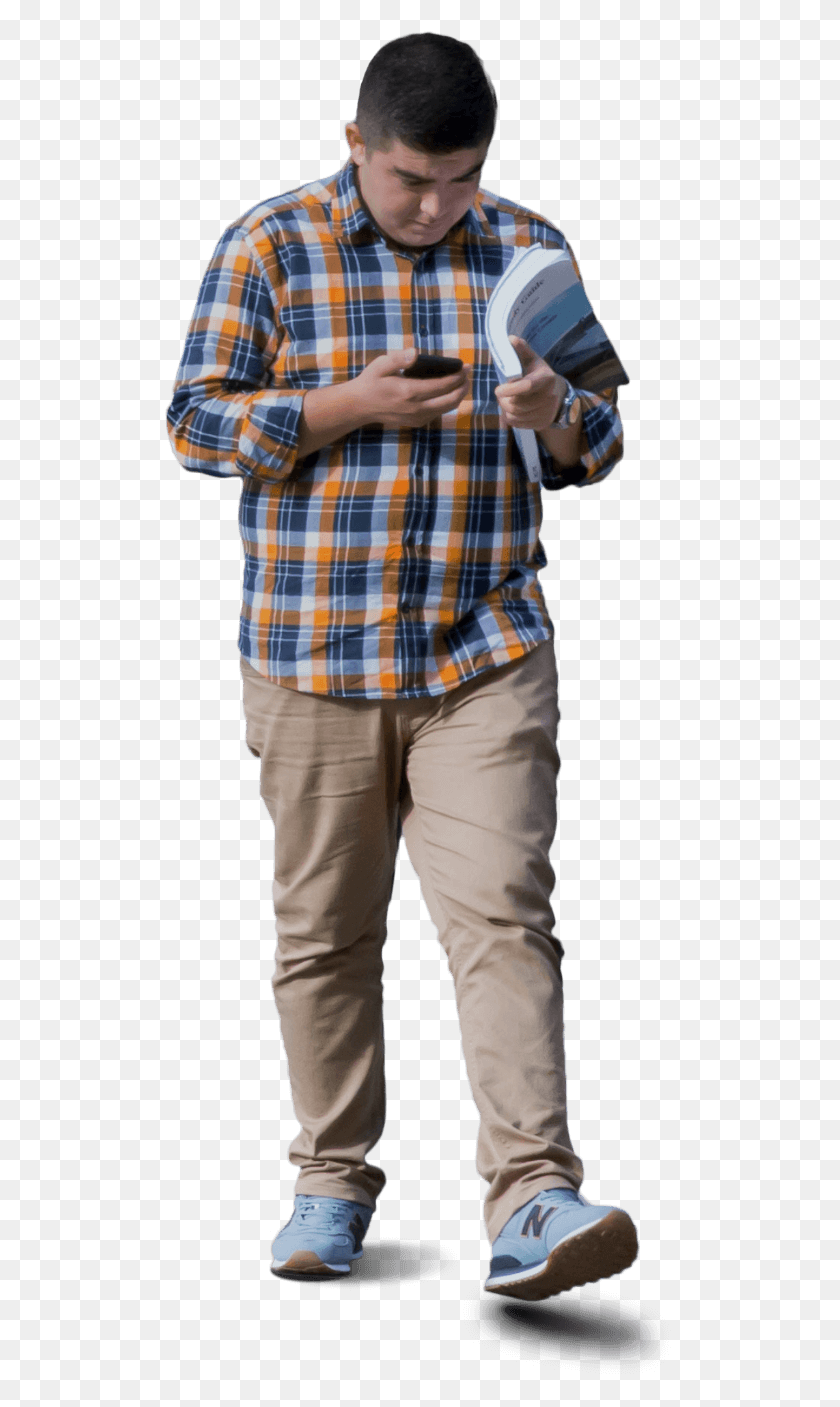 511x1347 Sefa Holding Their Phone Plaid, Clothing, Apparel, Pants HD PNG Download