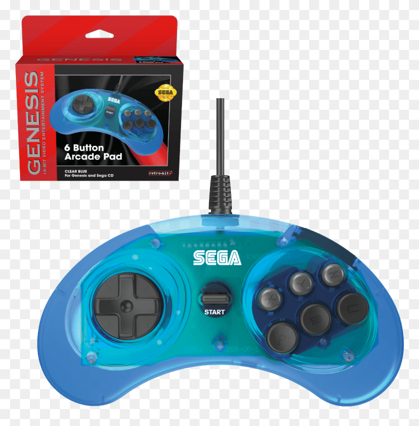 1153x1175 Sega Genesis 6-Кнопочный Аркадный Игровой Контроллер, Джойстик, Электроника Png Скачать