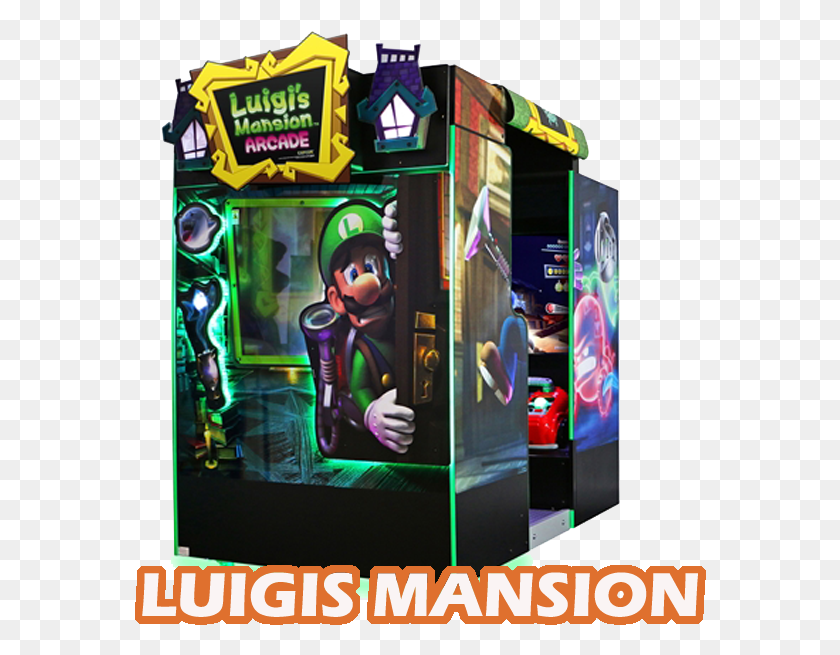 572x595 Descargar Png Sega Luigis Mansion Luigi39S Mansion Arcade Cabinet, Máquina De Juego De Arcade, Persona, Humano Hd Png