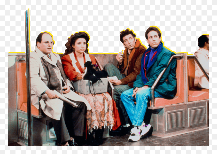 2600x1787 Seinfeld Cast Sitting On Subway Seinfeld And Philosophy, Person, Clothing, Shoe HD PNG Download