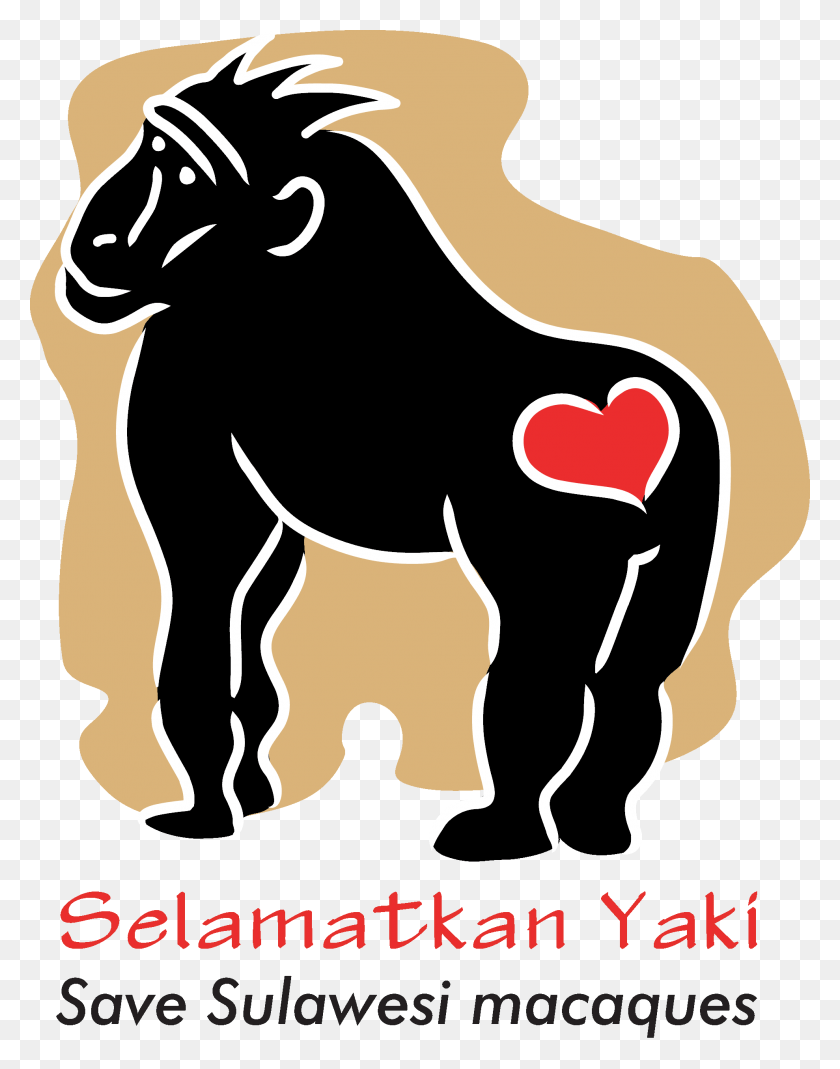 1978x2559 Selamatkan Yaki 1 Macaque Logo With Text Black Logo Macaca Nigra Project, Stencil, Mammal, Animal HD PNG Download