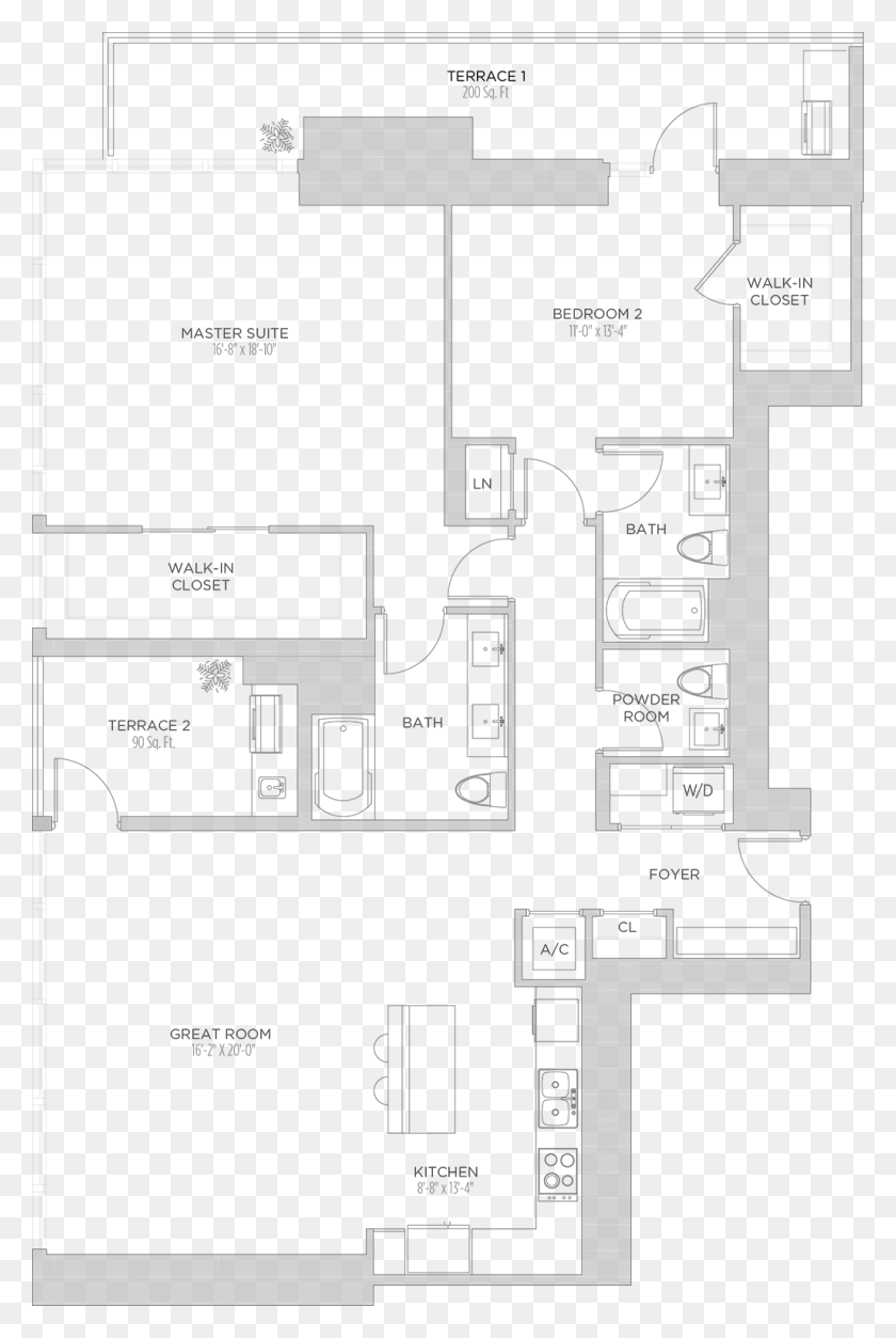 1027x1571 Select Floor 1451 Brickell Ave Ph 1 Floor Plans, Diagram, Rug, Stencil HD PNG Download