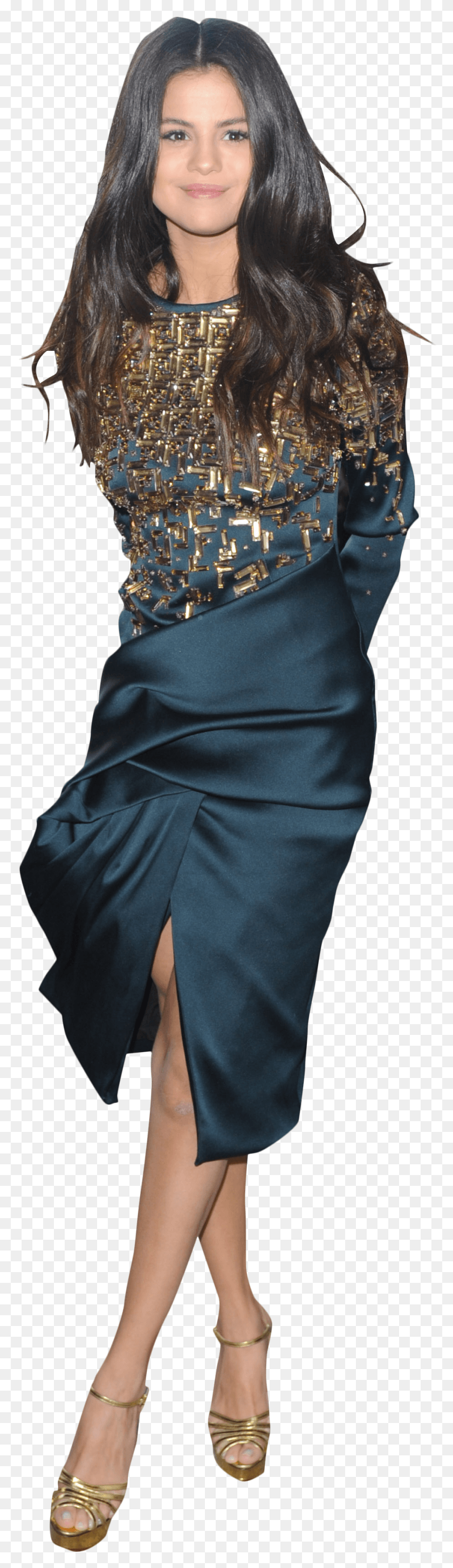 922x3368 Selena Gomez Blue Dress Pencil Skirt, Clothing, Apparel, Person HD PNG Download
