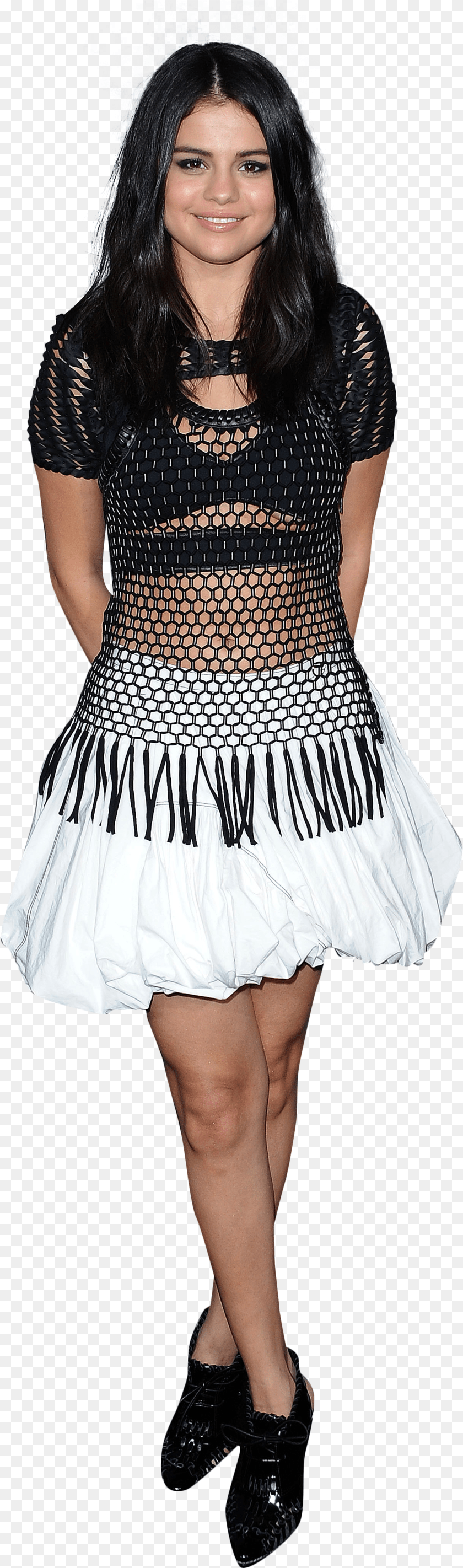Selena Gomez White Skirt, Clothing, Dress, Adult, Person PNG