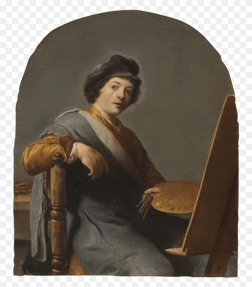 755x897 Self Portrait Of An Artist Seated At An Easel Self Portrait Gerrit Dou, Person HD PNG Download