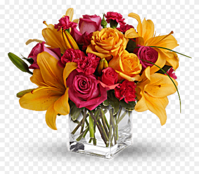 951x821 Send Someone This Vibrant Mixture Of Opulent Orange Teleflora Uniquely Chic, Plant, Flower Bouquet, Flower Arrangement HD PNG Download