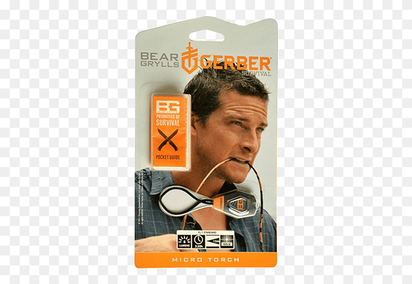 296x518 Descargar Png Senter Gerber Bear Grylls Micro Torch Headset, Persona, Human, Face Hd Png