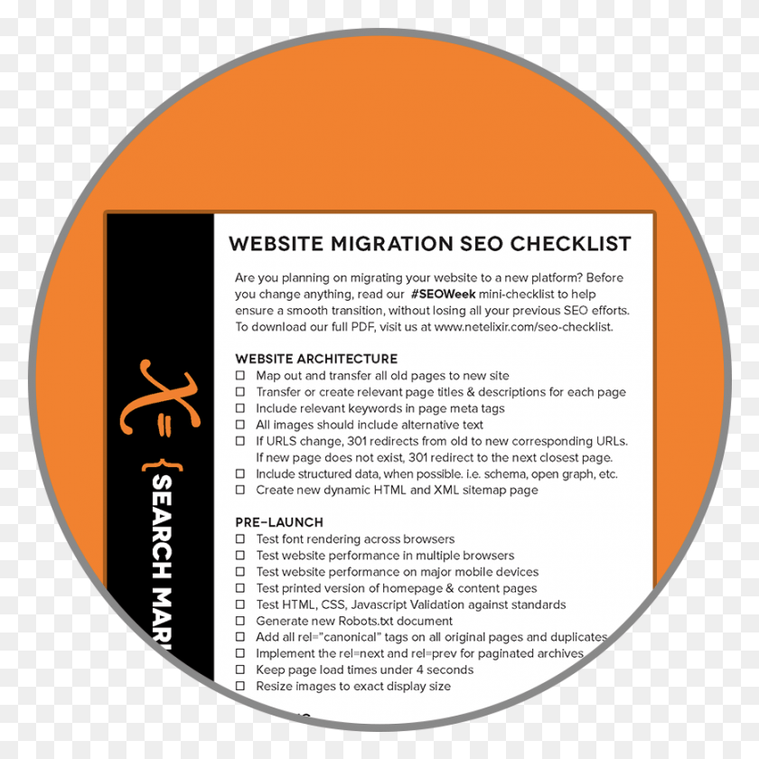 865x865 Seo Migration Checklist Icon Circle, Label, Text, Word HD PNG Download