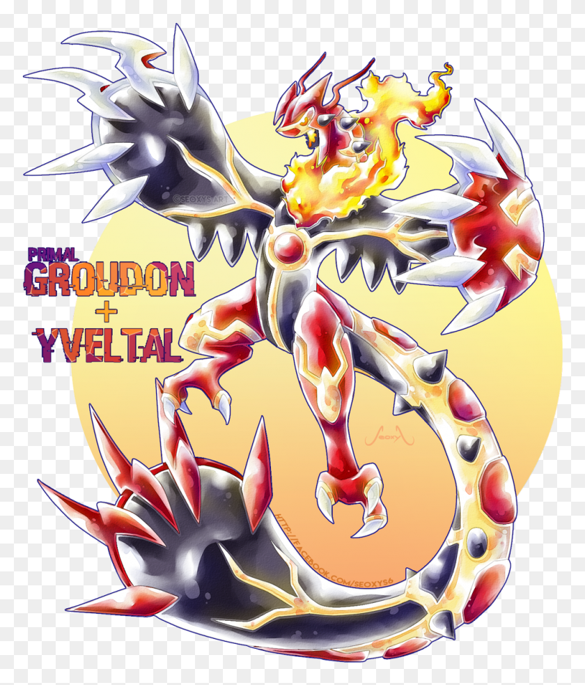 993x1176 Seoxys On Twitter Primal Groudon Yveltal Fusion, Dragon, Graphics HD PNG Download