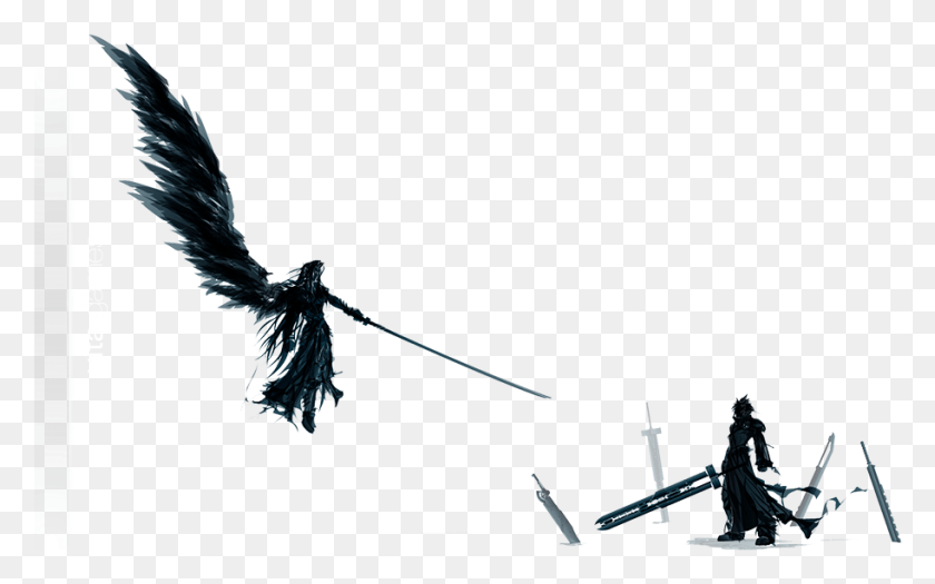 913x545 Sephiroth And Cloud Ps Vita Wallpaper Cloud Sephiroth Tattoo, Bird, Animal, Insect HD PNG Download