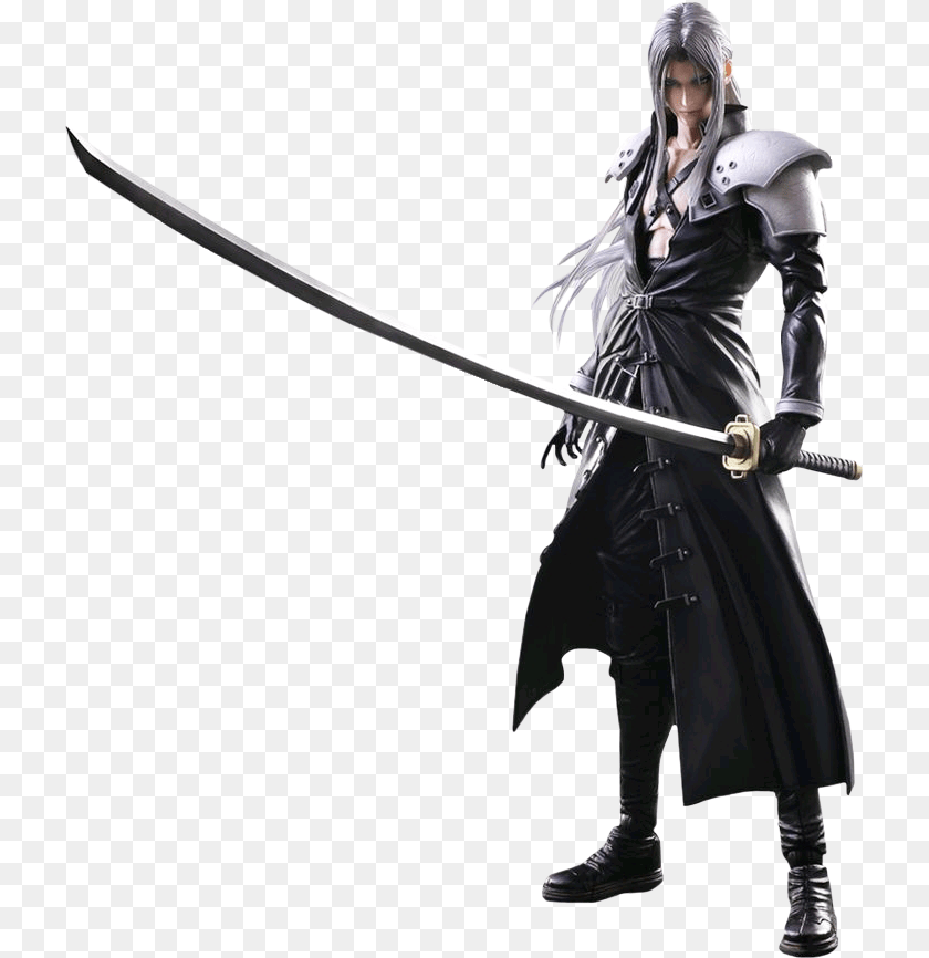 722x866 Sephiroth Play Arts Action Figure, Sword, Weapon, Adult, Female Sticker PNG