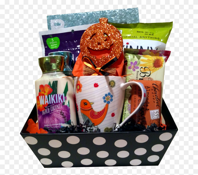 673x685 September Featured Favorite Snacks Like Skinny Pop Gift Basket, Coffee Cup, Cup, Burger HD PNG Download