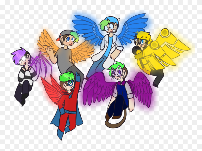 1262x920 Septiscape Egos With Wings Cartoon, Graphics, Person HD PNG Download