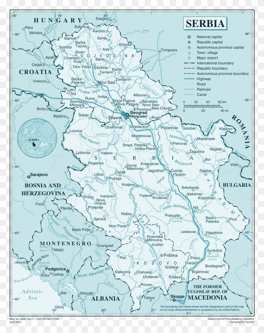 1942x2493 Descargar Png Mapa Grande De Serbia Mapa De Serbia Con Ríos, Diagrama, Atlas, Parcela Hd Png