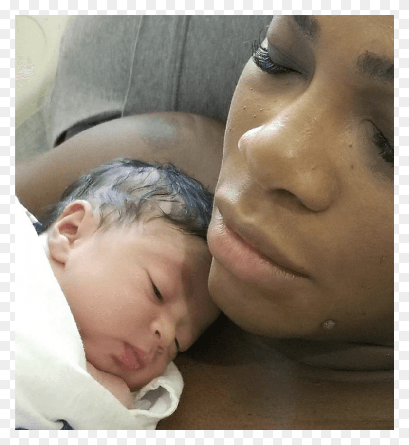 877x961 Serena Williams Baby Alexis Olympia, Newborn, Person, Human HD PNG Download