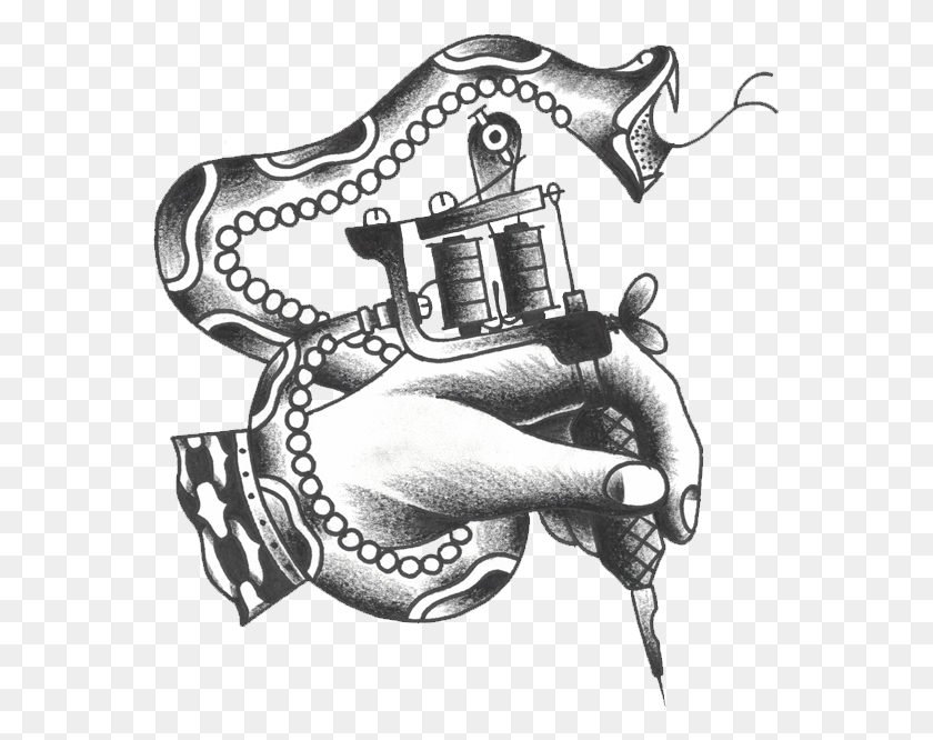 564x606 Sergio Garate Tattoo Machines Draw Tattoo Machine, Doodle HD PNG Download