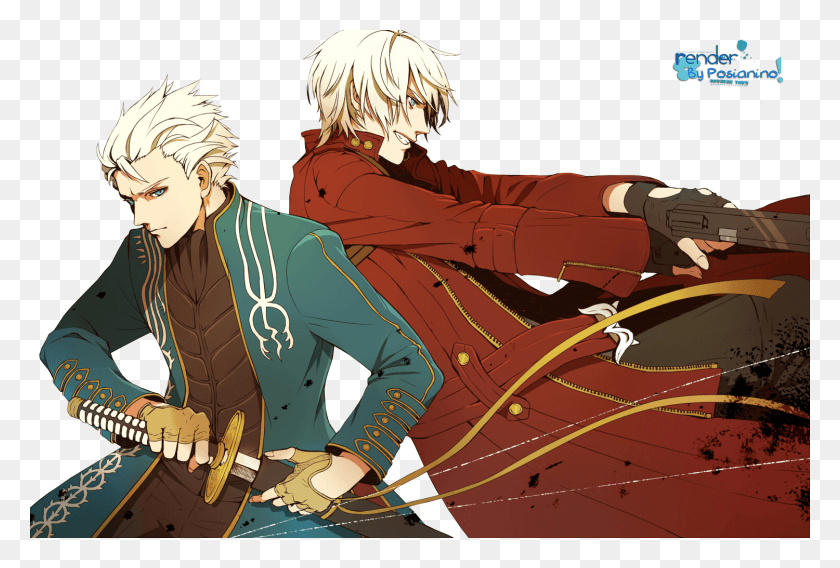 1500x978 Serie Anime Devil May Cry Vergil And Dante, Comics, Book, Person HD PNG Download