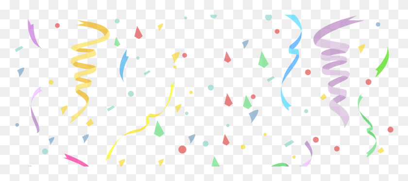 1862x751 Serpentinas Transparent Background Birthday Cakes, Confetti, Paper HD PNG Download