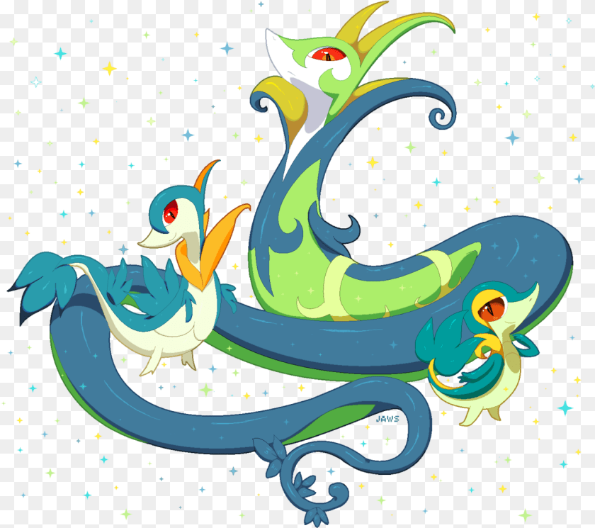 1252x1111 Serperior Shiny, Dragon, Animal, Bird Sticker PNG