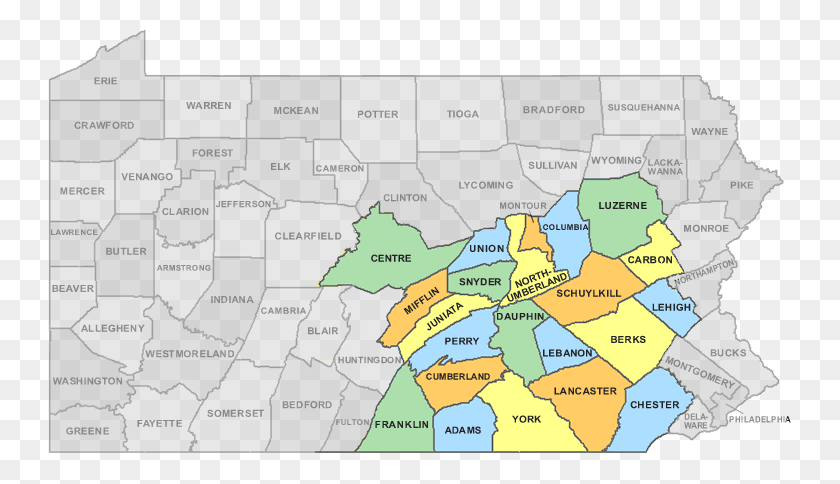 743x424 Service Area Pa County Map, Diagram, Atlas, Plot HD PNG Download