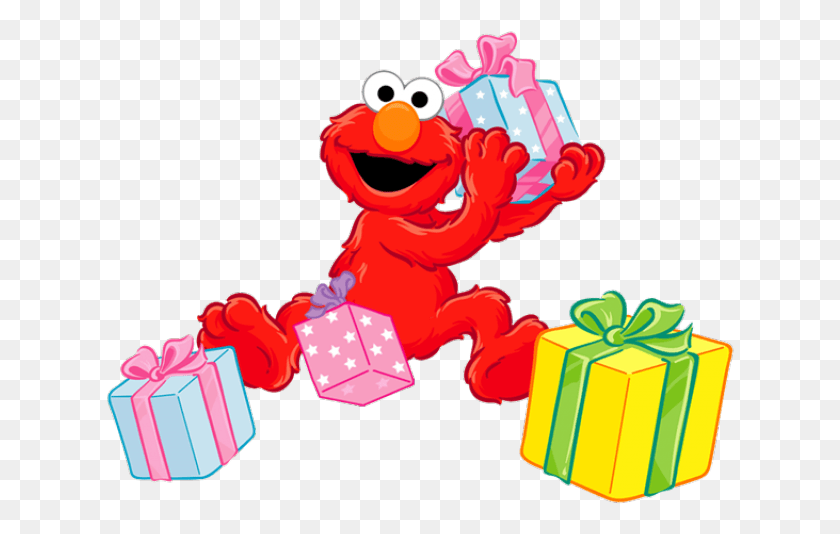 628x474 Sesame Street Clipart Elmo Feliz Segundo Cumpleaños Elmo, Regalo, Juguete Hd Png