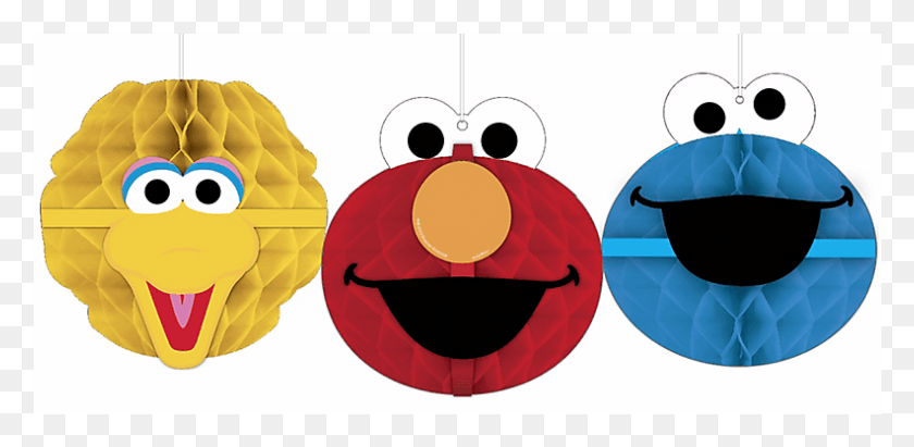 792x357 Sesame Street Honeycomb Decorations 3ct Happy Birthday Decoracin Monstruo Come Galleta, Angry Birds, Parachute, Frisbee HD PNG Download