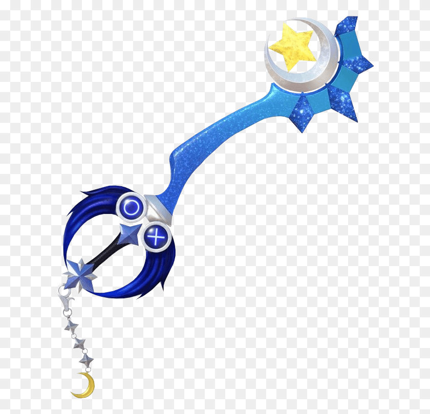 622x749 Set Along The Tip Are Three Blue Crystals And On The Dawn Till Dusk Keyblade, Weapon, Weaponry, Scissors HD PNG Download