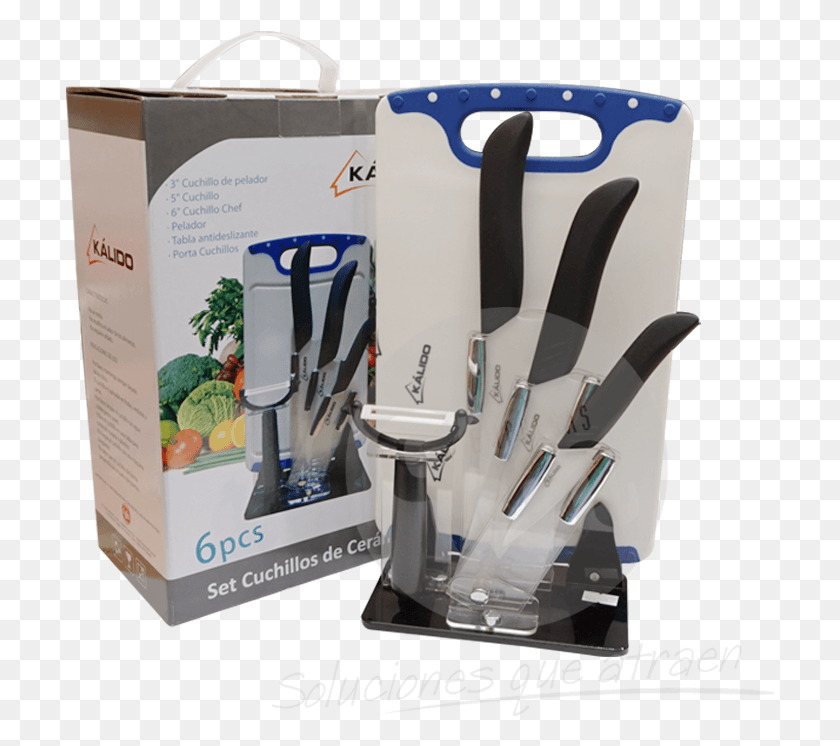710x686 Set Cuchillos De Cermica Con Tabla Shovel, Cutlery, Bottle, Text HD PNG Download
