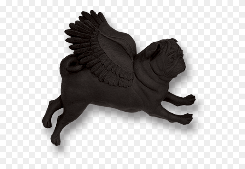 580x518 Set Of 3 Black Pug Wall Hangings Pugs Might Fly Figurine, Statue, Sculpture HD PNG Download