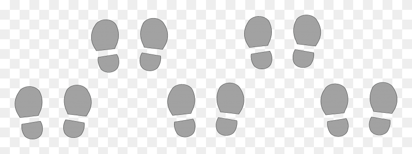 2962x968 Set Of 5 Pairs Footprints Uv Light Grey Office Chair, Stencil, Face, Crowd HD PNG Download