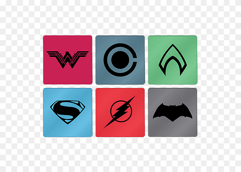 600x600 Set Of Justice League Superman Batman Wonder Woman Coloured, Logo, Person, Symbol PNG