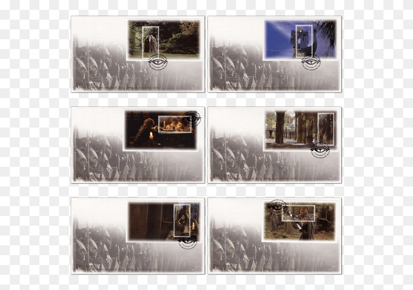 555x531 Set Of Miniature Sheet First Day Covers Elfe Seigneur Des Anneaux, Collage, Poster, Advertisement HD PNG Download