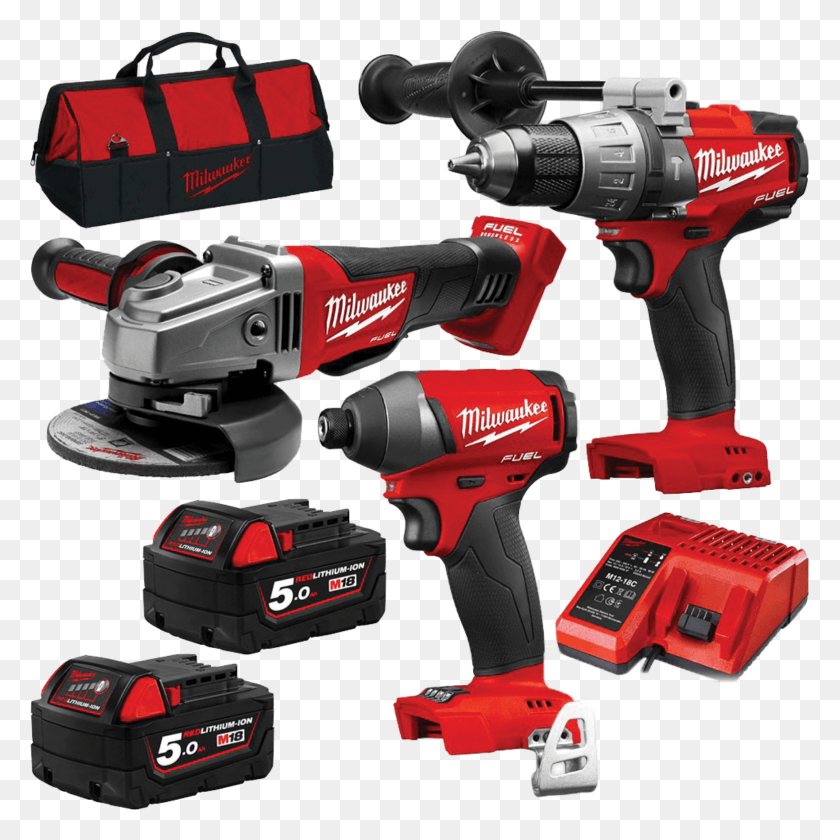 1555x1555 Set Scule Electrice Milwaukee Milwaukee Drill Drill Milwaukee M18cag115xpdb, Power Drill, Tool, Screwdriver HD PNG Download