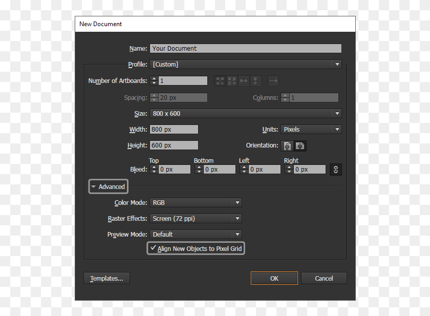 550x557 Setting Up A New Document Illustrator Align To Pixel Grid, Text, File, Word HD PNG Download