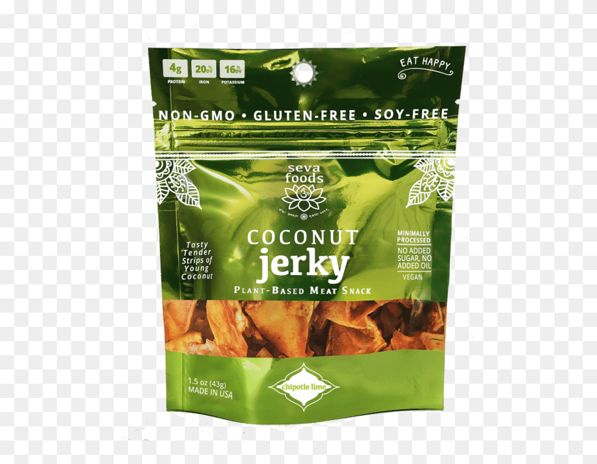 504x593 Descargar Png Seva Foods Coconut Jerky Lime Billion Veganos Alimentos, Planta, Vegetal, Producir Hd Png