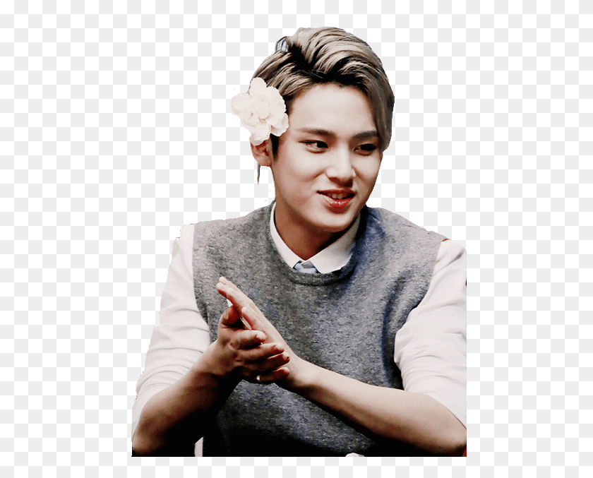 482x617 Seventeen Mingyu Flower Crown, Person, Human, Clothing HD PNG Download