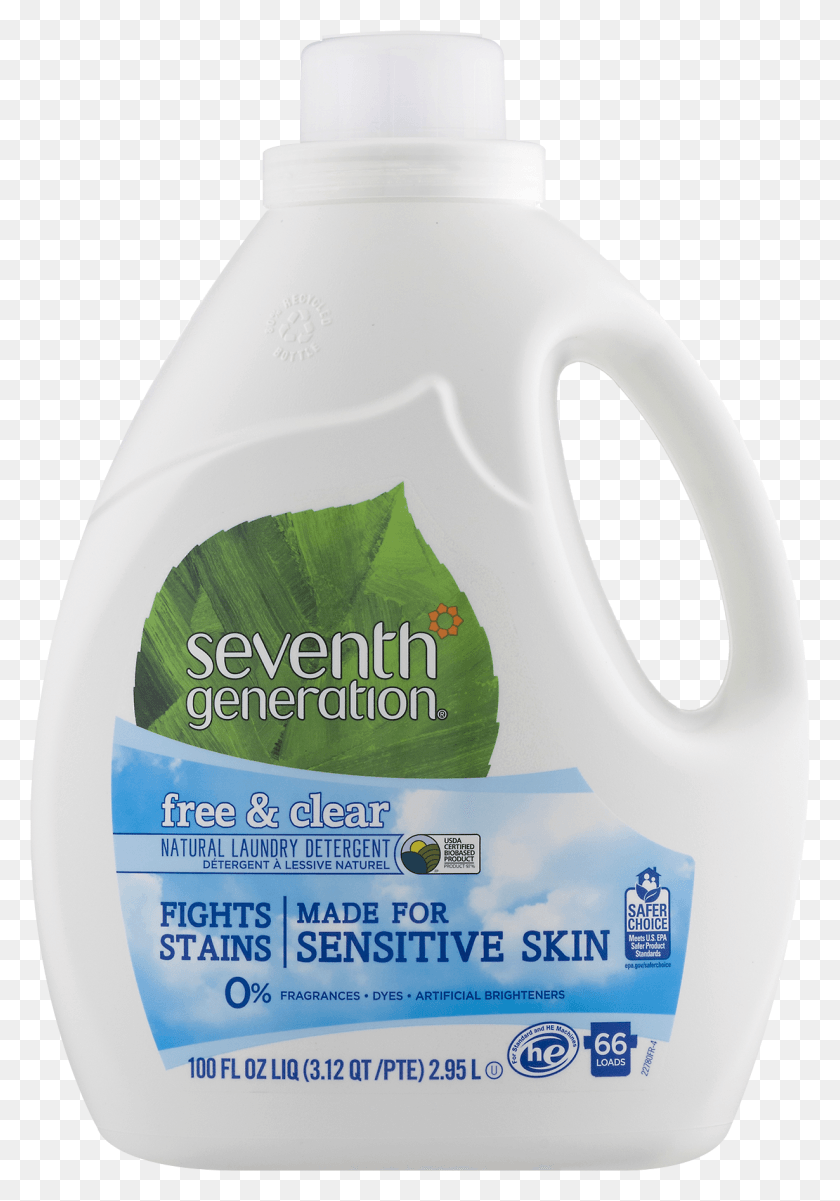 1230x1800 Seventh Generation Free Amp Clear Natural Laundry Detergent, Label, Text, Bottle HD PNG Download