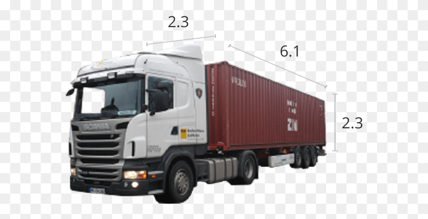 584x370 Sewa Truk Trailer 20ft Ukuran Truk Trailer Kontainer, Truck, Vehicle, Transportation HD PNG Download