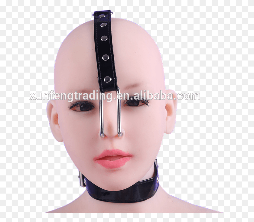 647x674 Sex Product Bdsm Black Leather Locking Slave Collar Neck Brace, Head, Person, Human HD PNG Download