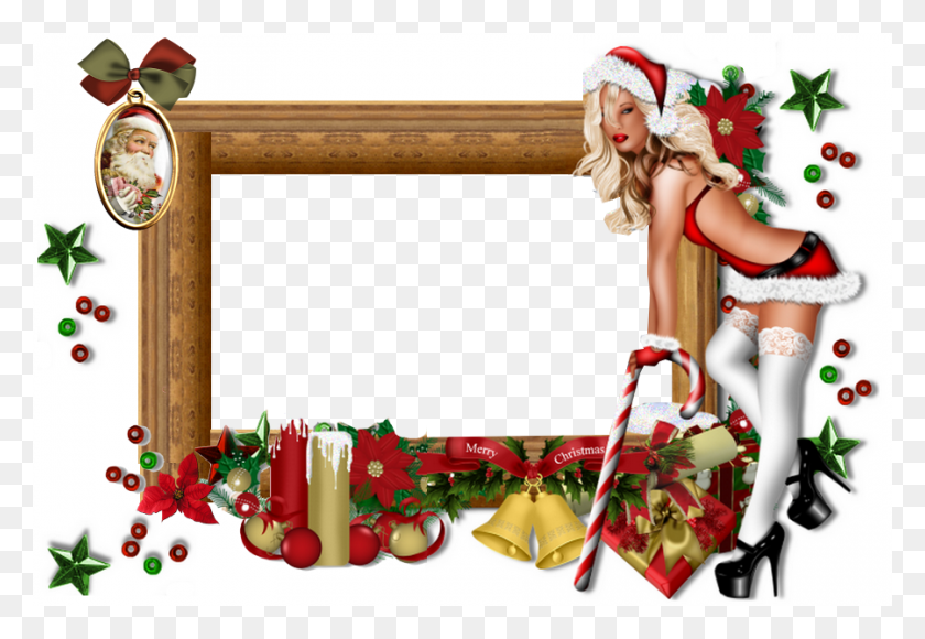 900x600 Sexy Christmas Frames Sexy Photo Frames, Person, Human, Toy HD PNG Download