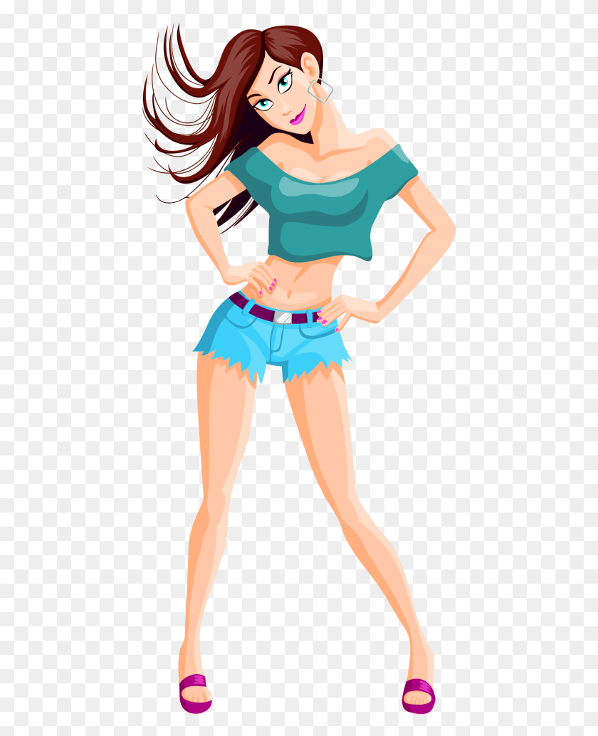 442x974 Sexy Girl Vector Image Sexy Girl Clipart, Clothing, Apparel, Person HD PNG Download
