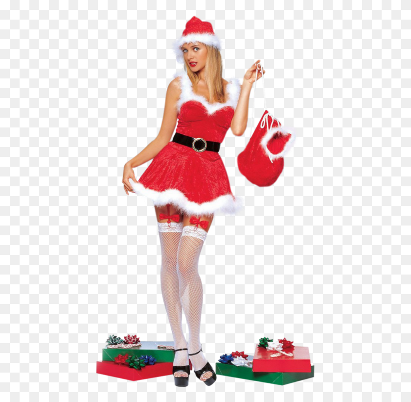 449x760 Sexy Mre Noel Skimpy Mrs Claus, Costume, Person, Human HD PNG Download