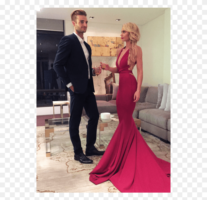 545x751 Sexy Red Prom Evening Dress Sexy Red Mermaid Long Red Lace Prom Dresses With Deep V Neck, Clothing, Apparel, Shoe HD PNG Download