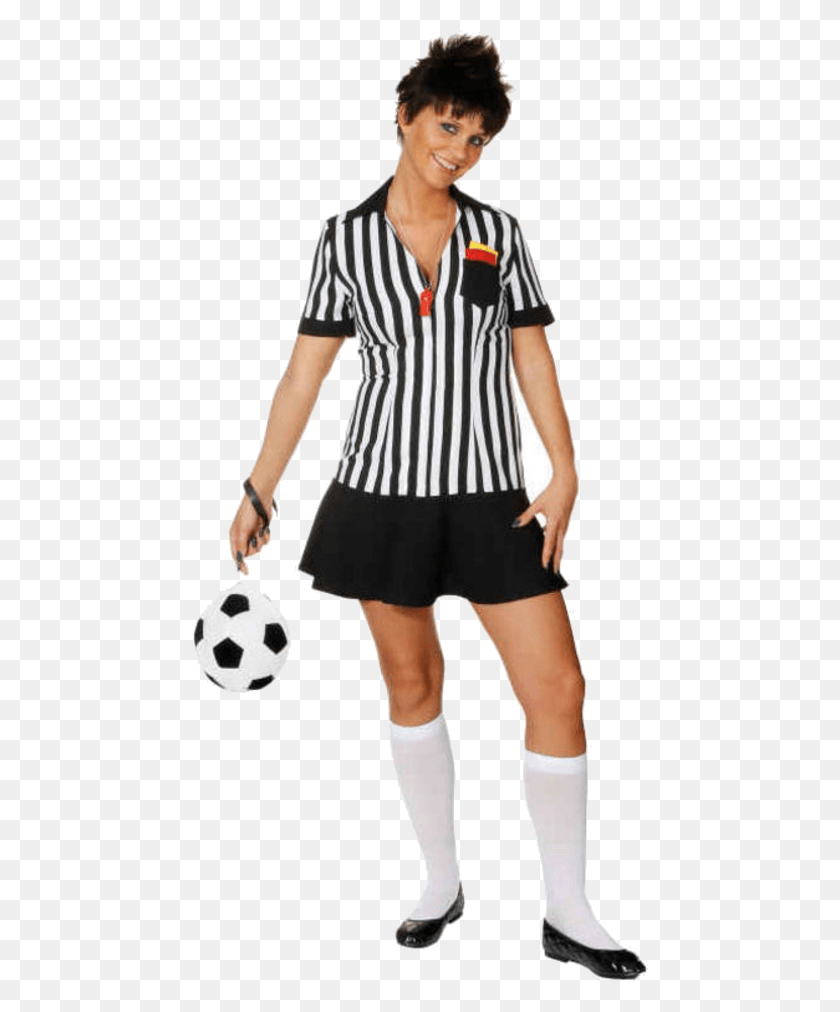 456x952 Sexy Referee Referee Girl Transparent, Clothing, Person, Soccer Ball HD PNG Download
