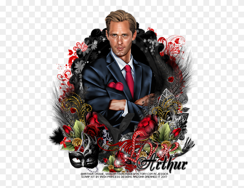527x587 Sexy Valentine Man Bonus By Arthur Crowe Floral Design, Tie, Clothing, Performer HD PNG Download
